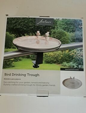 Belavi Bird Drinking Trough / Bird Bath – Aldi Garden Balcony Clamp Style